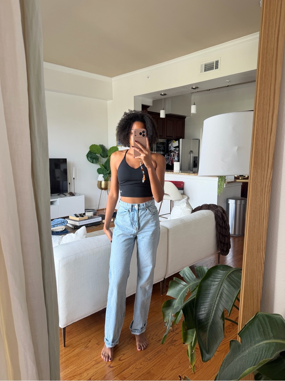 Zara Light Blue High-Rise Straight Jeans - Women